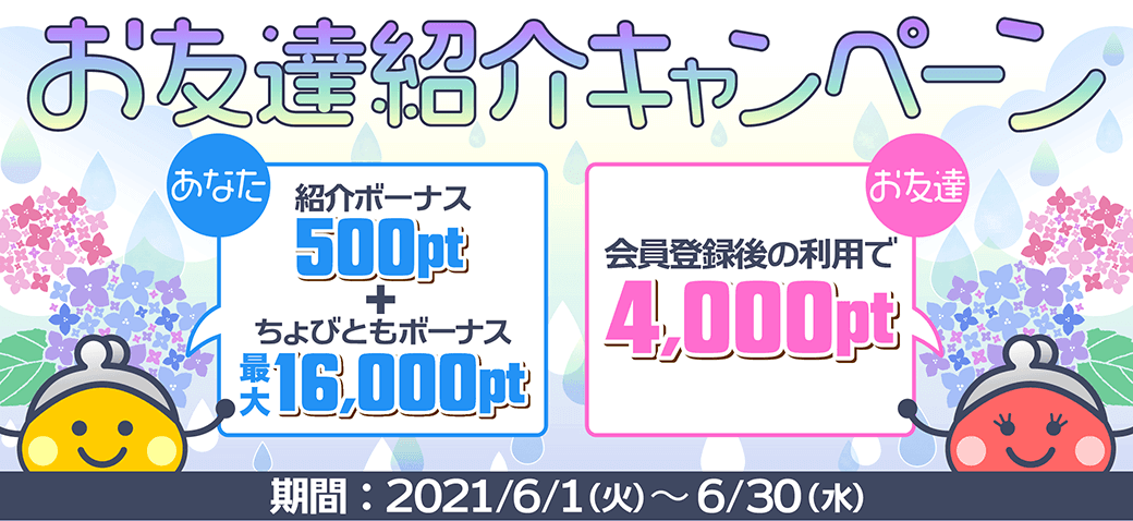 ちょびリッチ新規登録キャンペーン(2021年6月)